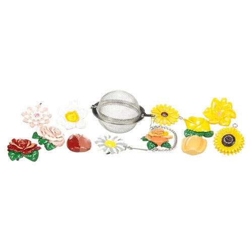 Assorted Flower charm 2" Ball Infuser - Whiskeyjack Tea Company